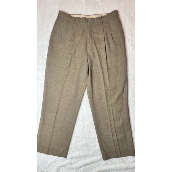 Eddie Bauer Mens Pants Dress Tall Brown AKA 100% Wool/Line Lining Size 36x32 - Picture 10 of 14